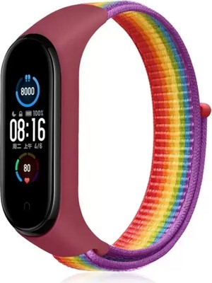 Naturion Newface Xiaomi Mi Band 4 Hasırlı Cırtcırtlı Kordon - Gökkuşağı