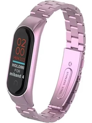 Naturion Newface Xiaomi Mi Band 4 Metal Baklalı Kordon - Rose