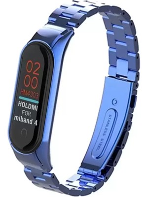 Naturion Newface Xiaomi Mi Band 4 Metal Baklalı Kordon - Mavi