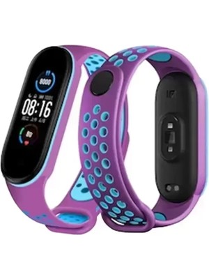 Naturion Newface Xiaomi Mi Band 4 Spor Delikli Kordon - Mor-Mavi
