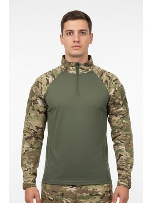 Single Sword Sword Dirsek Detaylı Polo Yaka Kadın&erkek Combat T-Shirt Single Renk: Multicam Beden: L | Günlük Kullanım