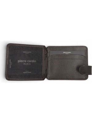 Pierre Cardin Unisex Erkek Kadın %100 Hakiki Deri Kartlık - Kimlik Kartlık Kemerli - Erkek Kadın Deri Aksesuar Hediye - PC-0510