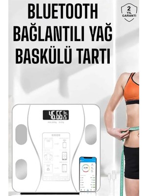 Uravas Store Akıllı Tartı Dijital Baskül Yağ Su Kas Vücut Kitle Kilo Ölçer Tartı