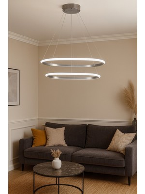 UltraMint Modern Gri ve Beyaz Ledli Çok Amaçlı Yatak Odası, Salon ve Mutfak Aydınlatması