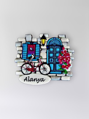 Mundy Alanya Temalı Polyester Kabartmalı  Magnet  7 x 6,5 cm – Dekoratif Hediyelik Buzdolabı Süsü  (KOD:1239)