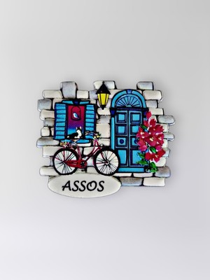 Mundy Assos Temalı Polyester Kabartmalı  Magnet  7 x 6,5 cm – Dekoratif Hediyelik Buzdolabı Süsü  (KOD:1242)