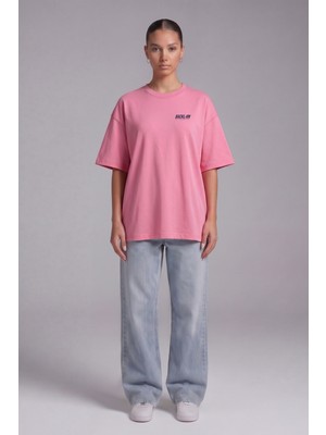Backlain Mod Style Unisex Oversize Baskılı Tişört %100 Pamuk Günlük Stil