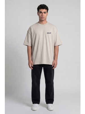 Backlain Mod Style Unisex Oversize Baskılı Tişört %100 Pamuk Günlük Stil