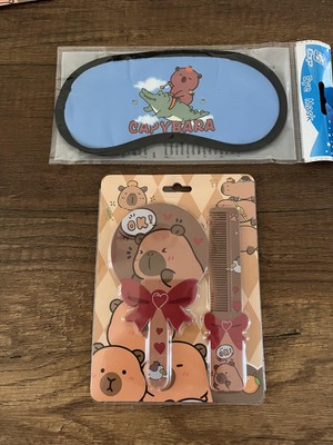 Gülümse Gel Kız Çocuk Capybar Kapibara Uyku Bandı Tarak Ayna Seti Karne Doğum Günü Hediyesi Yılbaşı Advent Calendar Calender