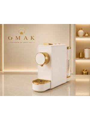 Omak Kapsül Kahve Makinası SV837-WGBEYAZ-ALTIN