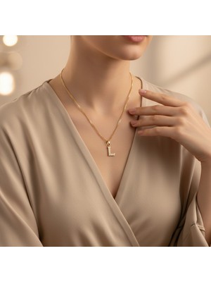 Xuping Jewelry Stilincisi/xupıng Jewelry L Taşlı Harf Kolye