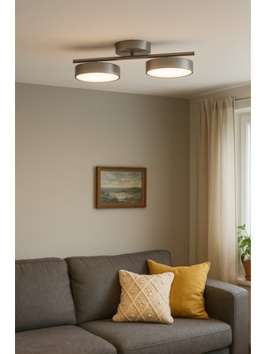 UltraMint Modern Gri Beyaz Ledli Tual Avize, Salon ve Yatak Odası Için Şık Aydınlatma