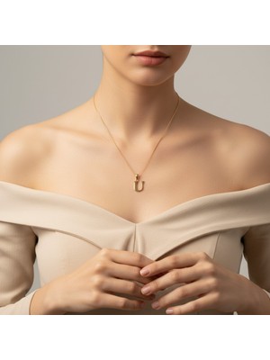Xuping Jewelry Stil Incisi/xupıng Jewelry U Düz Harf Kolye