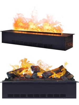flamesan Buharlı Şömine, 100 cm Elektrikli Şömine, Tv Ünitesi Şöminesi