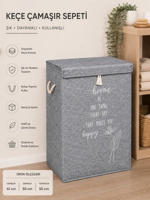 Tex Republic (2 Adet)Keçe Kapaklı Mega Kutu Organizer -Çamaşır Sepeti-Çok Amaçlı Kullanım 41X30X55 cm