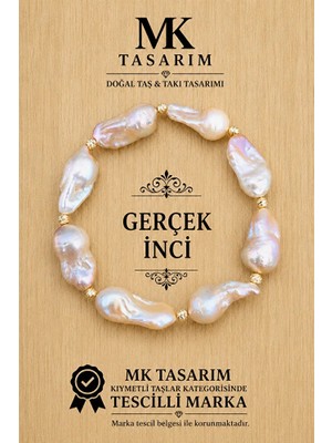 MK Tasarım Gerçek Inci Bileklik MK.7000.830- Rahatlık-Dinginlik-Enerji- Stres Bilekliği