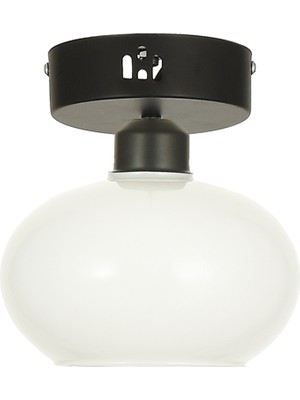 UltraMint Modern Beyaz Camlı Tekli Plafonyer, Şık Salon ve Oturma Odası Aydınlatması