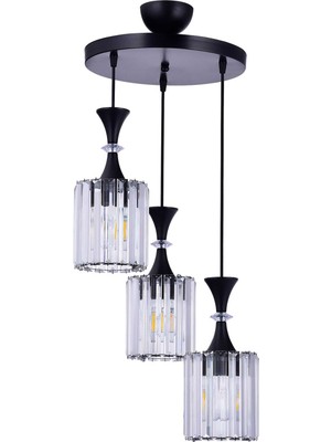 UltraMint Şık 3'lü Kristal Daire Avize, Modern ve Parlak Aydınlatma Tasarımı