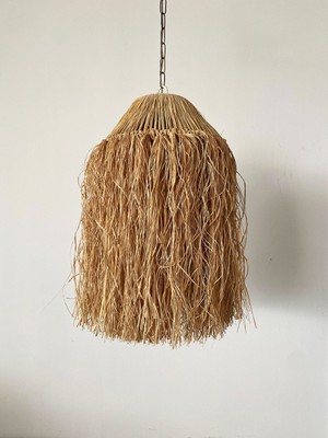 UltraMint Doğal Rattan ve Bambu Sarkıt Avize, 40X60 Cm, Şık ve Özgün Tasarım