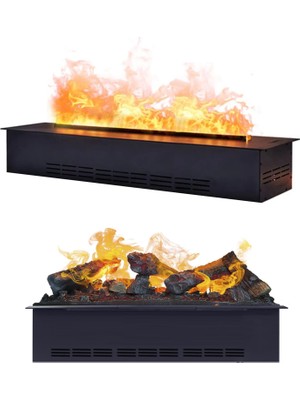 Flamesan Buharlı Şömine, 122 cm Elektrikli Şömine, Tv Ünitesi Şöminesi