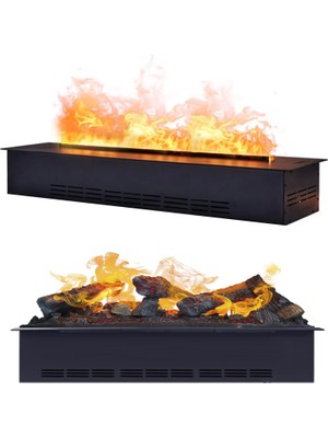 Flamesan Buharlı Şömine, 202 cm Elektrikli Şömine, Tv Ünitesi Şöminesi