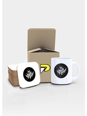 Crazy Shops Astronot Köpek Uzay Tasarımlı Baskılı Kupa Bardak Seti, Eğlenceli Özel Hediye Mug
