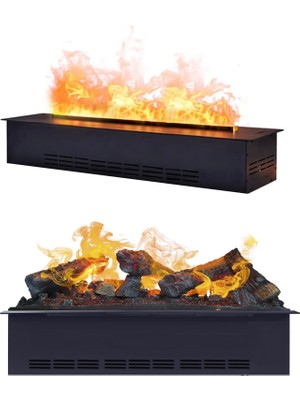 Flamesan Buharlı Şömine, 102 cm Elektrikli Şömine, Tv Ünitesi Şöminesi