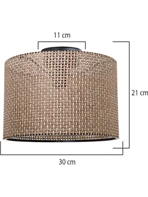 UltraMint Şık 30 cm Silindir Avize, Kahve Renkli Modern Tasarım