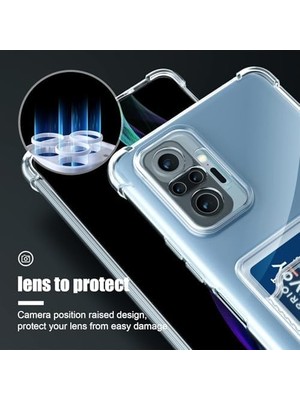 Crazy Shops Mi 15T Pro Ile Uyumlu Yüksek Kalite Özel Kartlıklı Şeffaf Telefon Kılıfı – Arka Cepli Cüzdanlı Silikon Koruyucu Kapak Darbe Emici Esnek Tpu, Günlük Kullanıma Uygun SZR03