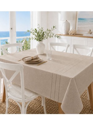 Opia Loom Dertsiz, Leke Tutmaz, Özel Dokulu, Colber, Bej Renk Mutfak ve Salon Masa Örtüsü