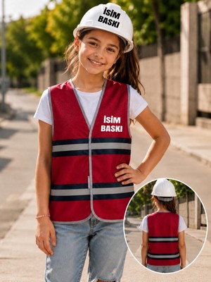 Teknik Çocuk Mühendis Yelek Seti ( Isme Özel Baskılı )