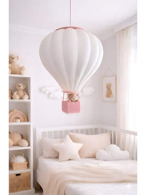 UltraMint Sıcak Hava Balonu Tasarımlı Modern Sarkıt Lamba, Çocuk ve Bebek Odası Için