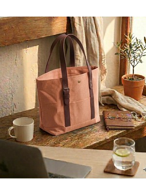 Mandosi Mumlu Kanvas Omuz Çantası - Mıknatıslı, Günlük Kullanım, Ekstra Cepli, Tote Bag - 7256