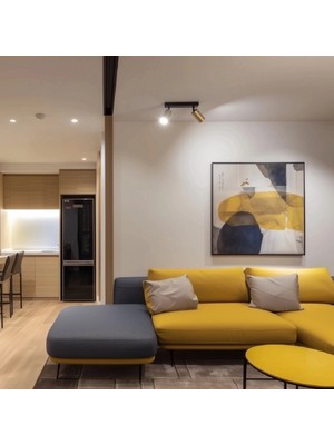 Riolight Riolıght Modern2 Hareketli3 Mat Gold2 Mat Altın2 Başlık 2XGU10 Duylu LED Spot Avize(Ampül Dahil)