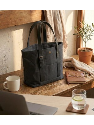 Mandosi Mumlu Kanvas Omuz Çantası - Mıknatıslı, Günlük Kullanım, Ekstra Cepli, Tote Bag - 7256