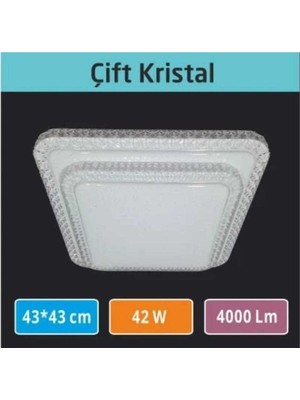 UltraMint 42W Sıva Üstü LED Panel 43X43 cm Çift Kristal Beyaz Işık