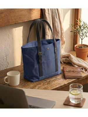 Mandosi Mumlu Kanvas Omuz Çantası - Mıknatıslı, Günlük Kullanım, Ekstra Cepli, Tote Bag - 7256
