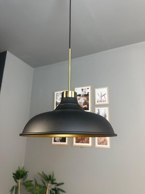 UltraMint Şık Siyah Tekli Avize, Ince Eskitme Tasarım, Otel, Salon, Mutfak, Koridor Aydınlatması