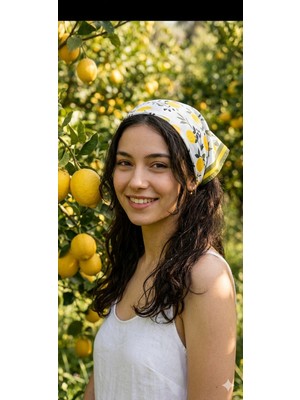 Trend Dokunuş 50-50 Saten Limonlu Fular
