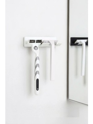 Usin Beyaz Yapışkanlı Traş Bıçak Bıçağı 2 Jilet Için Traş Bıçaklık 2li Jiletlik Banyo Organizer