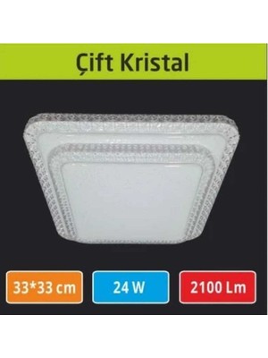UltraMint 42W Sıva Üstü LED Panel 33X33 cm Çift Kristal Beyaz Işık