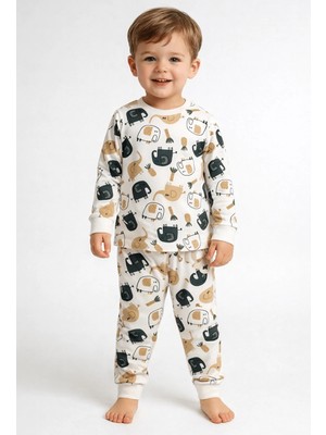 Luggi Baby Bisiklet Yaka Uzun Kollu Erkek Bebek Pijama Takımı