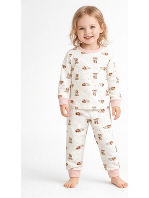 Luggi Baby Bisiklet Yaka Uzun Kollu Kız Bebek Pijama Takımı