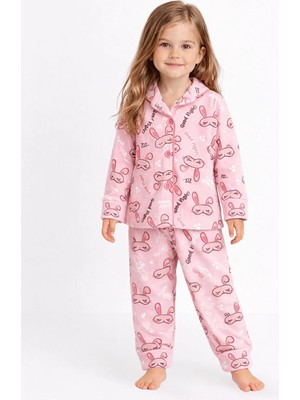 Luggi Baby Bebe Yaka Düğmeli Kız Bebek Pijama Takımı