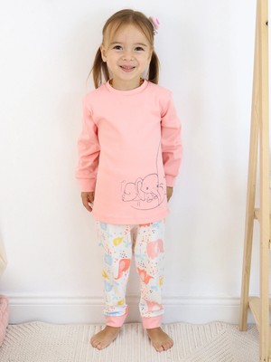 Luggi Baby Bisiklet Yaka Uzun Kollu Kız Bebek Pijama Takımı