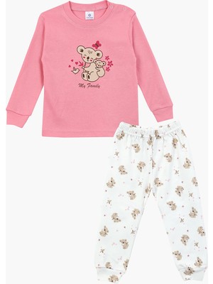 Luggi Baby Bisiklet Yaka Uzun Kollu Kız Bebek Pijama Takımı