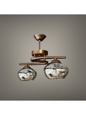 UltraMint Modern 2'li Kahverengi Füme Cam Avize, Şık ve Zarif Aydınlatma!