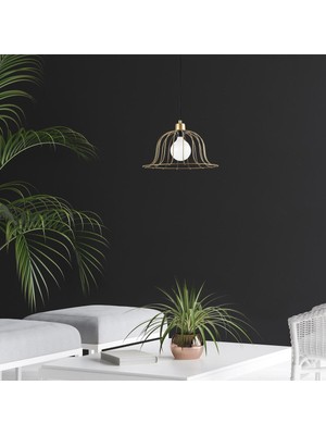UltraMint Modern Parlak Gold Tel Sarkıt Avize, Şık ve Şık Dekoratif Metal Lamba
