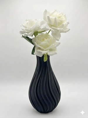 Modern Spiral Tasarım 3D Baskı Dekoratif Vazo 21 cm