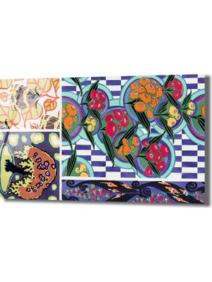 GLAZELLA Canlı Soyut Desenler &amp; Geometrik Uyum Cam Tablo